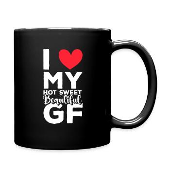 Paare Liebe Herz Freund Geschenkidee Beziehung - Tasse einfarbig - Schwarz - Rechts