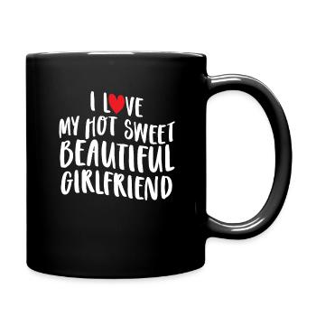 Paare Liebe Herz Freund Geschenkidee Beziehung - Tasse einfarbig - Schwarz - Rechts