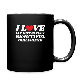 Paare Liebe Herz Freund Geschenkidee Beziehung - Tasse einfarbig - Schwarz - Rechts