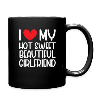 Paare Liebe Herz Freund Geschenkidee Beziehung - Tasse einfarbig - Schwarz - Rechts