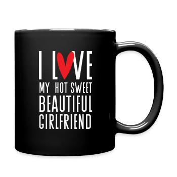 Paare Liebe Herz Freund Geschenkidee Beziehung - Tasse einfarbig - Schwarz - Rechts