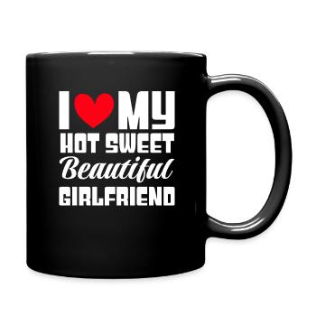 Paare Liebe Herz Freund Geschenkidee Beziehung - Tasse einfarbig - Schwarz - Rechts