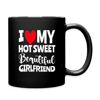Paare Liebe Herz Freund Geschenkidee Beziehung - Tasse einfarbig - Schwarz - Rechts