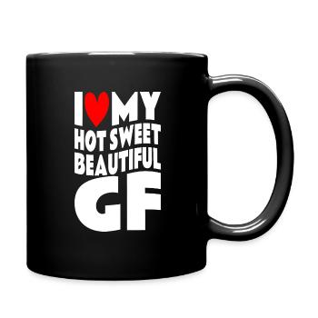 Paare Liebe Herz Freund Geschenkidee Beziehung - Tasse einfarbig - Schwarz - Rechts