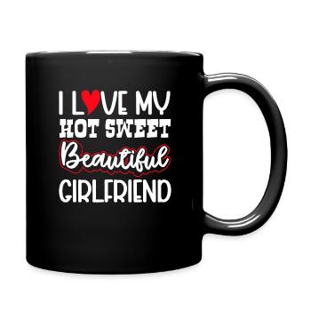 Paare Liebe Herz Freund Geschenkidee Beziehung - Tasse einfarbig - Schwarz - Rechts