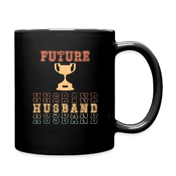 Husband Groom Marriage Engagement Gift Idea - Full Colour Mug - black - Right