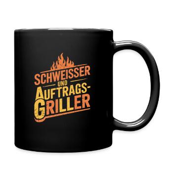 Schweißer und Auftragsgriller - Tasse einfarbig - Schwarz - Rechts