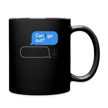 "Frag Mama" - Tasse einfarbig - Schwarz - Rechts