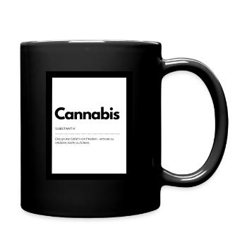 Cannabis - Gefühl von Frieden Spruch - Tasse einfarbig - Schwarz - Rechts