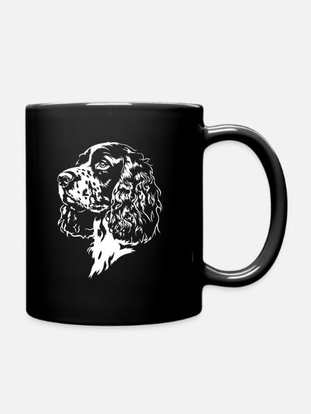 English Springer Spaniel Portrait Dogs Wilsigns - Full Colour Mug - black