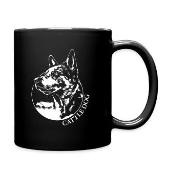 Bovin, chien, portrait, chien, chiens, Wilsigns - Mug uni - noir - Droite
