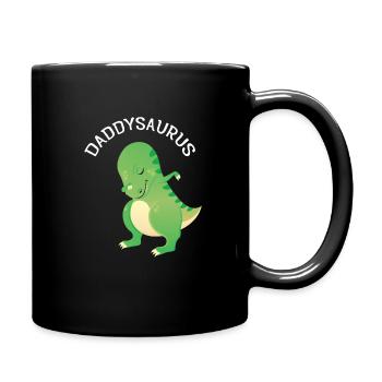 Daddysaurus - Cool Dinosaur T-Rex Design - Tasse einfarbig - Schwarz - Rechts