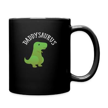 Daddysaurus Daddy Vatertag Papa - Tasse einfarbig - Schwarz - Rechts