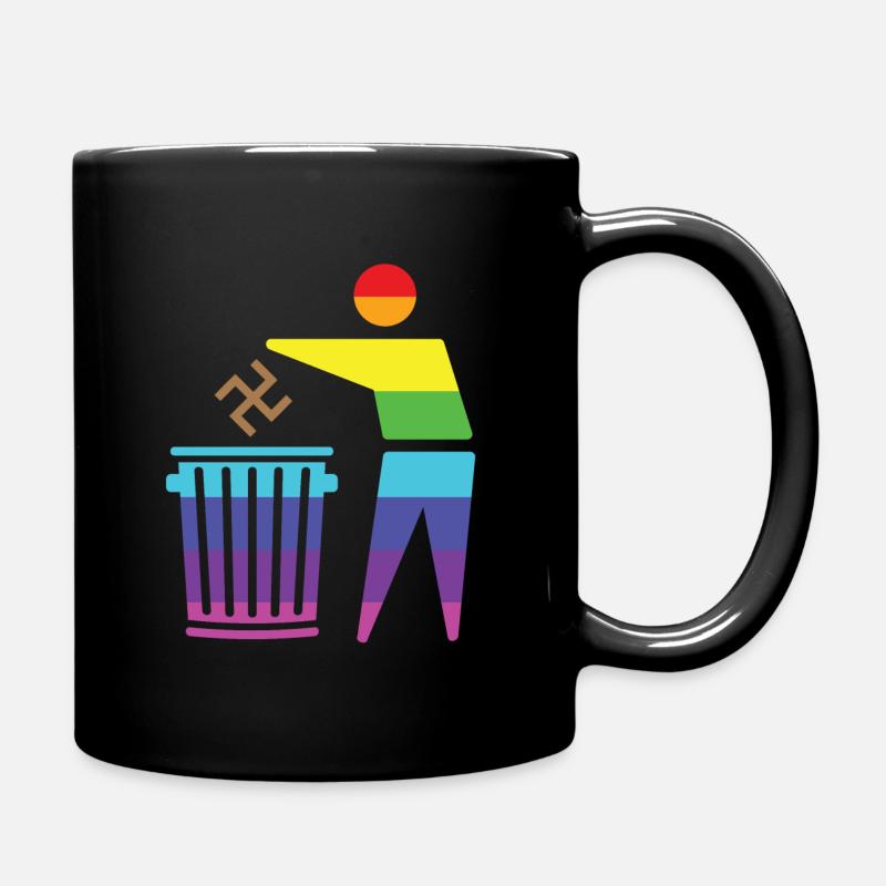 Gegen Nazis - Tasse einfarbig - Schwarz