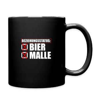 Lustiger Mallorca Spruch - Beziehungsstatus Malle - Tasse einfarbig - Schwarz - Rechts