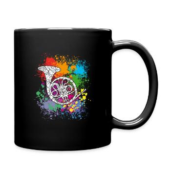 Horn - French Horn - Jagdhorn - Tasse einfarbig - Schwarz - Rechts