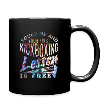 Kickboxen - Tasse einfarbig - Schwarz - Rechts