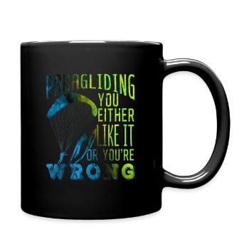 Paragliding - Tasse einfarbig - Schwarz - Rechts