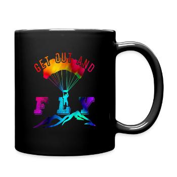 Paragliding - Tasse einfarbig - Schwarz - Rechts