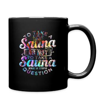 Sauna - Tasse einfarbig - Schwarz - Rechts