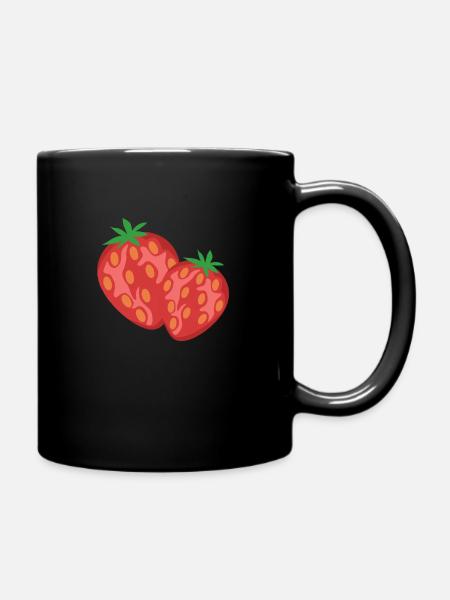 Strawberry fruit gardener healthy garden gift - Full Colour Mug - black