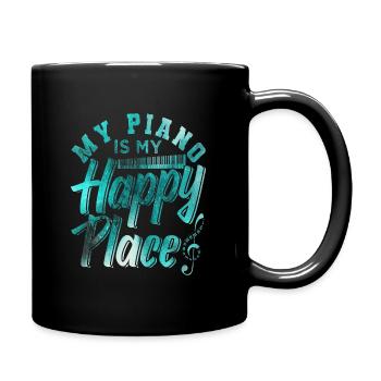 Klavier - Tasse einfarbig - Schwarz - Rechts
