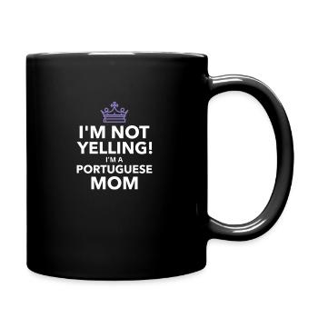 Womens Funny Portuguese Yelling Mom design - Wife - Full Colour Mug - black - Right