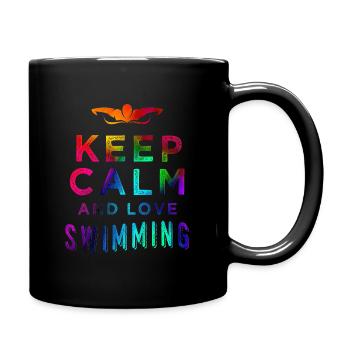 Schwimmen - Tasse einfarbig - Schwarz - Rechts