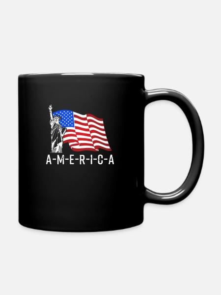 Amerika - Tasse einfarbig - Schwarz