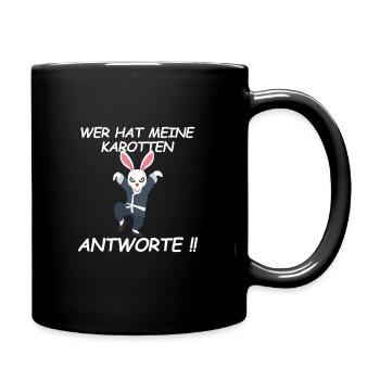 Böser Hase Karate Kung Fu Kampfsport Damen Herren - Tasse einfarbig - Schwarz - Rechts