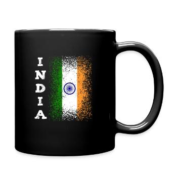 Drapeau inde - Mug uni - noir - Droite