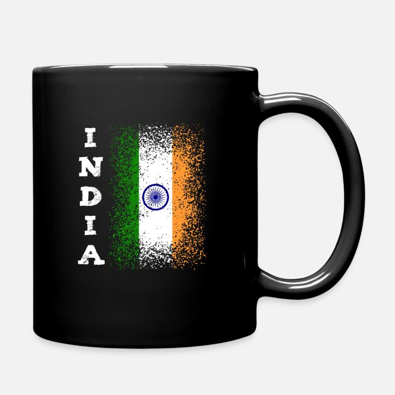 Indien Flagge - Tasse einfarbig - Schwarz