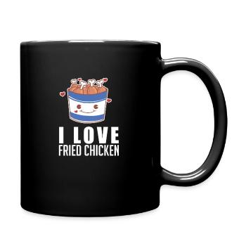J'aime le poulet frit Crips seau de pilon drôle - Mug uni - noir - Droite
