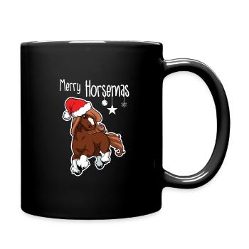 Joyeux Noël Santa Horse poney vacances Art mignon - Mug uni - noir - Droite
