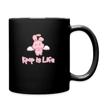 Kpop Is Life Bunny Oppa Korean Artist Fans Cute - Full Colour Mug - black - Right