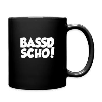 Bassd Scho! Passt schon Bass Schlüssel Bassist - Tasse einfarbig - Schwarz - Rechts