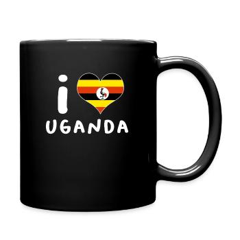 Uganda - Tasse einfarbig - Schwarz - Rechts