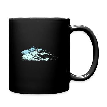 Weiße Berge - Tasse einfarbig - Schwarz - Rechts