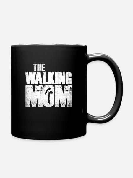 The Walking Mom Mutter und Sohn Tochter - Tasse einfarbig - Schwarz