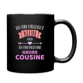 Große Cousine - Tasse einfarbig - Schwarz - Rechts