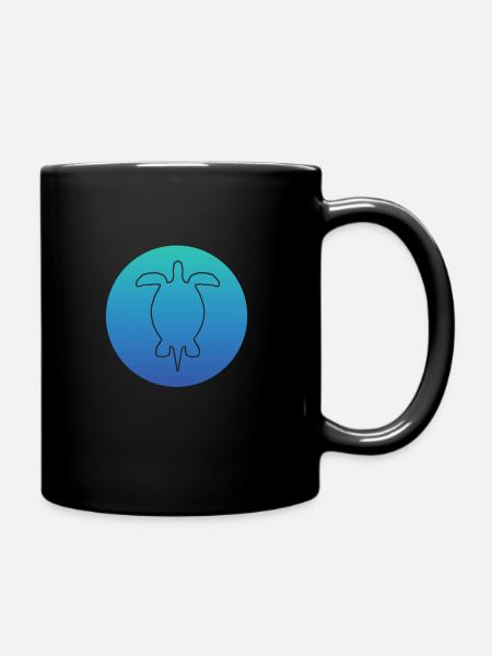Turtle Schildkröte turtle - Tasse einfarbig - Schwarz