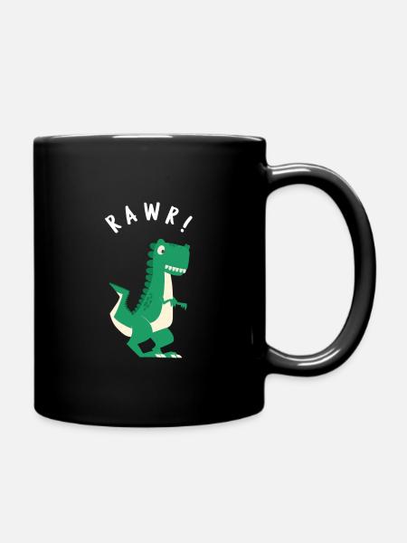 DINOSAUR RAWR! Grand T-Rex vert Dinosau - Mug uni - noir