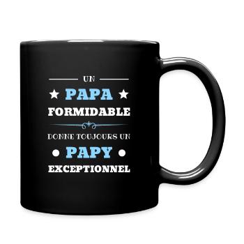t shirt papa formidable papy exceptionnel humour - Mug uni - noir - Droite