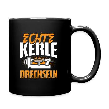 Drechsler Drechseln Drehen - Tasse einfarbig - Schwarz - Rechts