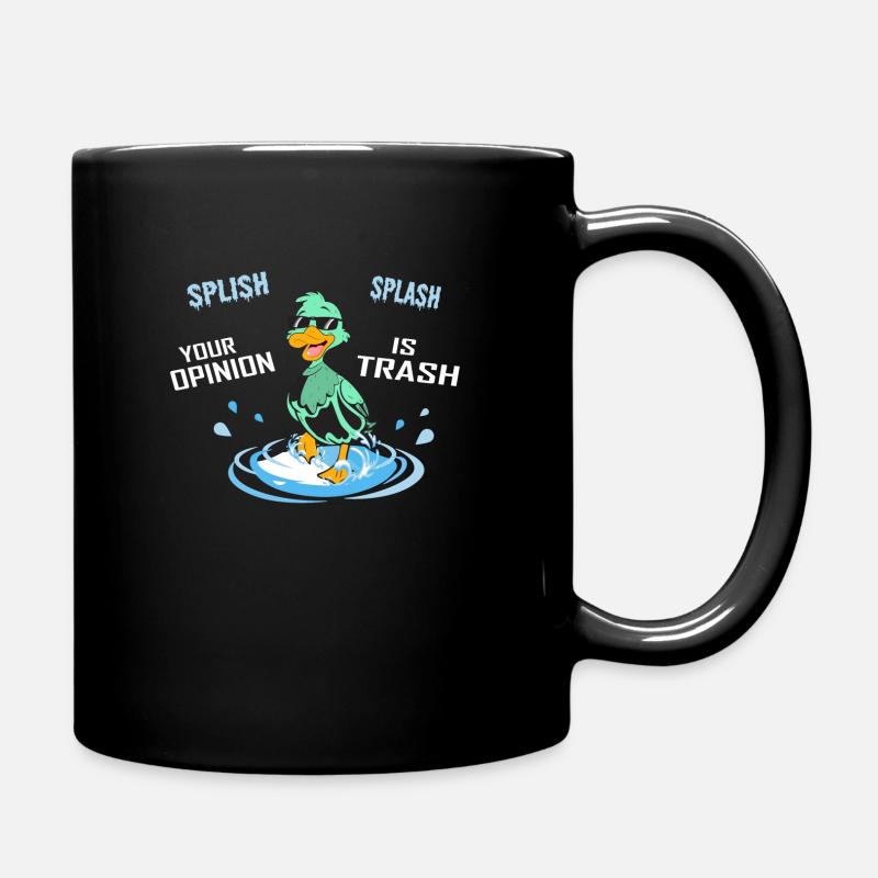 Ente lustiger Spruch - Tasse einfarbig - Schwarz