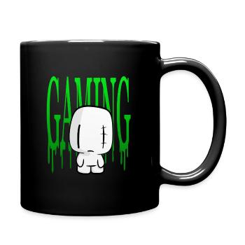 Cute Gaming Shirt, Marshmallow, Gamer, Halloween - Full Colour Mug - black - Right