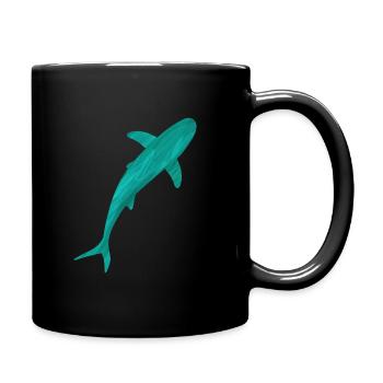 Requin Shark océan mer plage plongée - Mug uni - noir - Droite