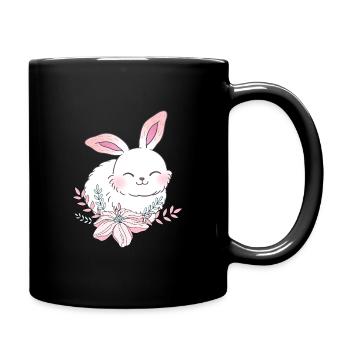 Flauschiges Kaninchen Cute Rabbit - Tasse einfarbig - Schwarz - Rechts