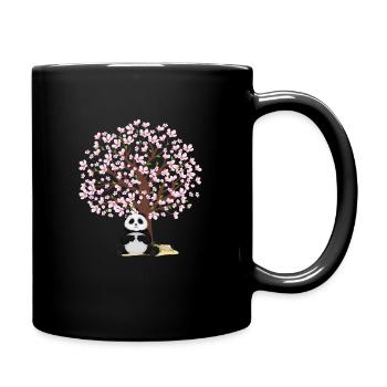 Cherry Blossom Panda Japanese Tree Sakura - Full Colour Mug - black - Right