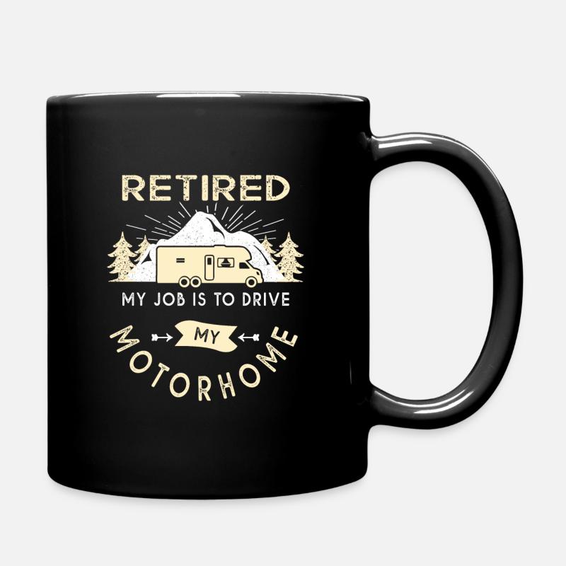 retired motorhome gift man retreat - Full Colour Mug - black